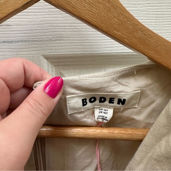 NWT BODEN LINEN WIDE LEG JUMPSUIT CREAM 10 v neck sleeveless tank tall - Picture 3 of 10